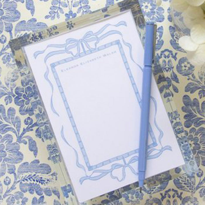 pretty bow notes in acrylic