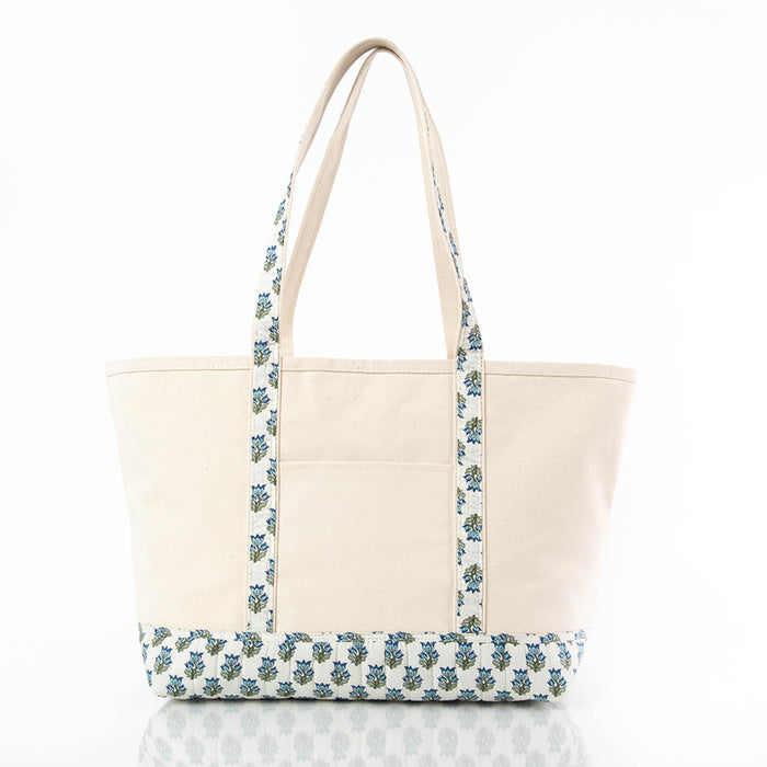 block print canvas tote