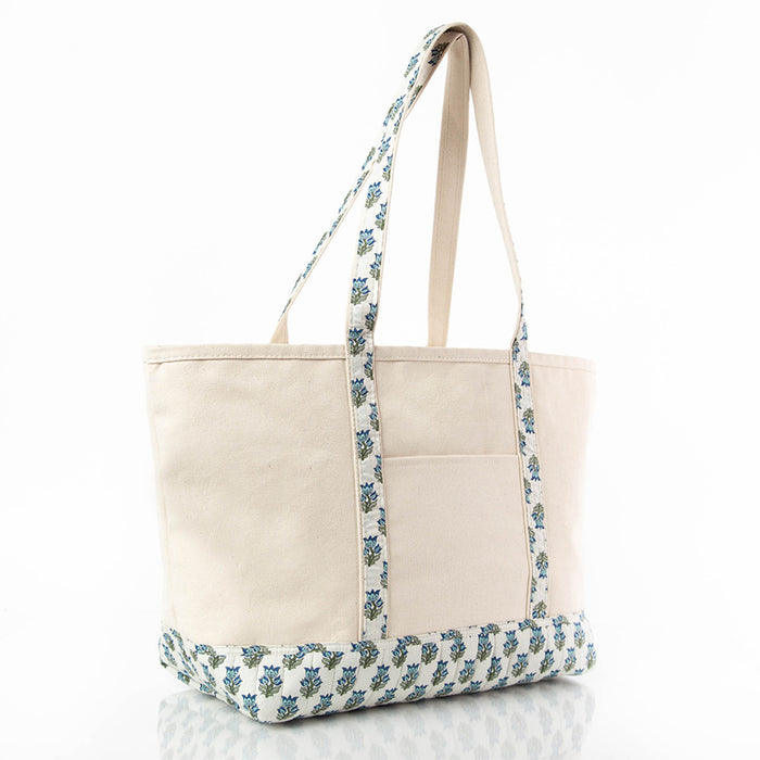 block print canvas tote