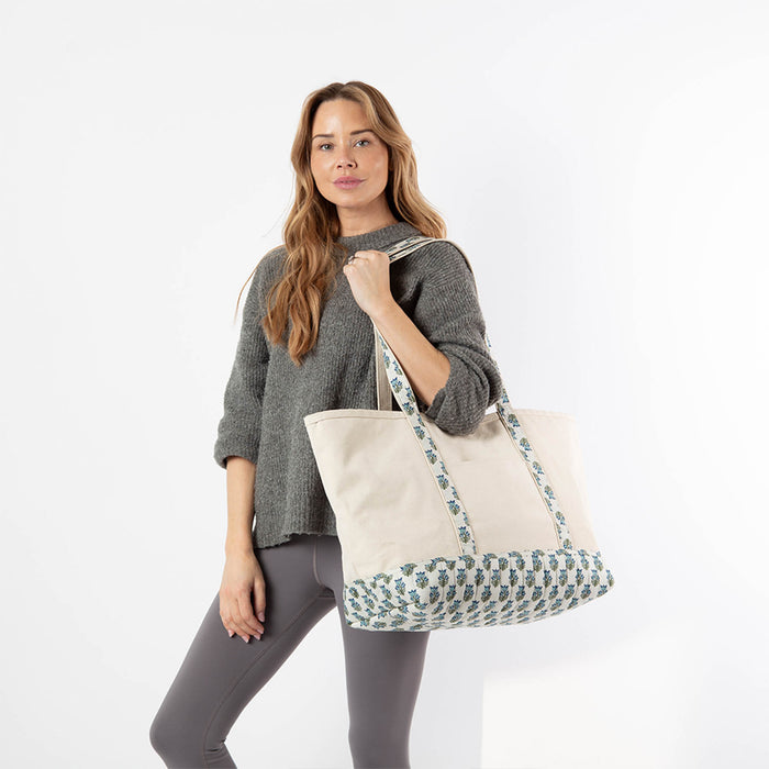 block print canvas tote