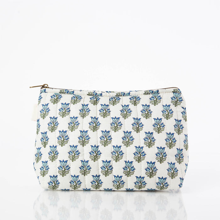 quilted block print clutch