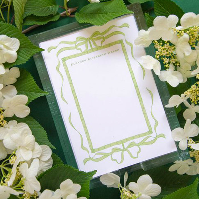 pretty bow notes in acrylic