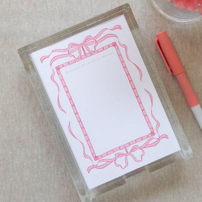 pretty bow notes in acrylic