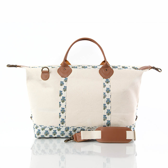 block print canvas weekend bag